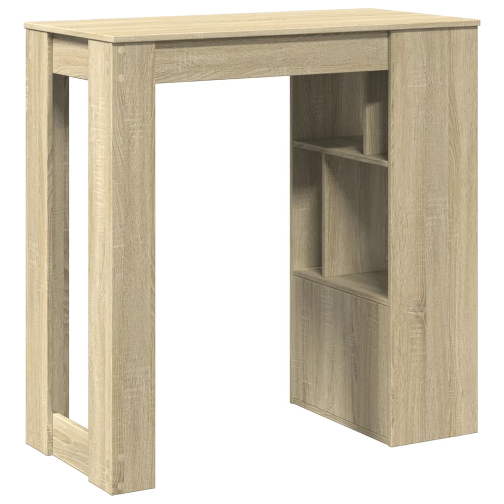 Bartisch Schwarz Eichen-Optik 102 x 50 x 103,5 cm Holzwerkstoff