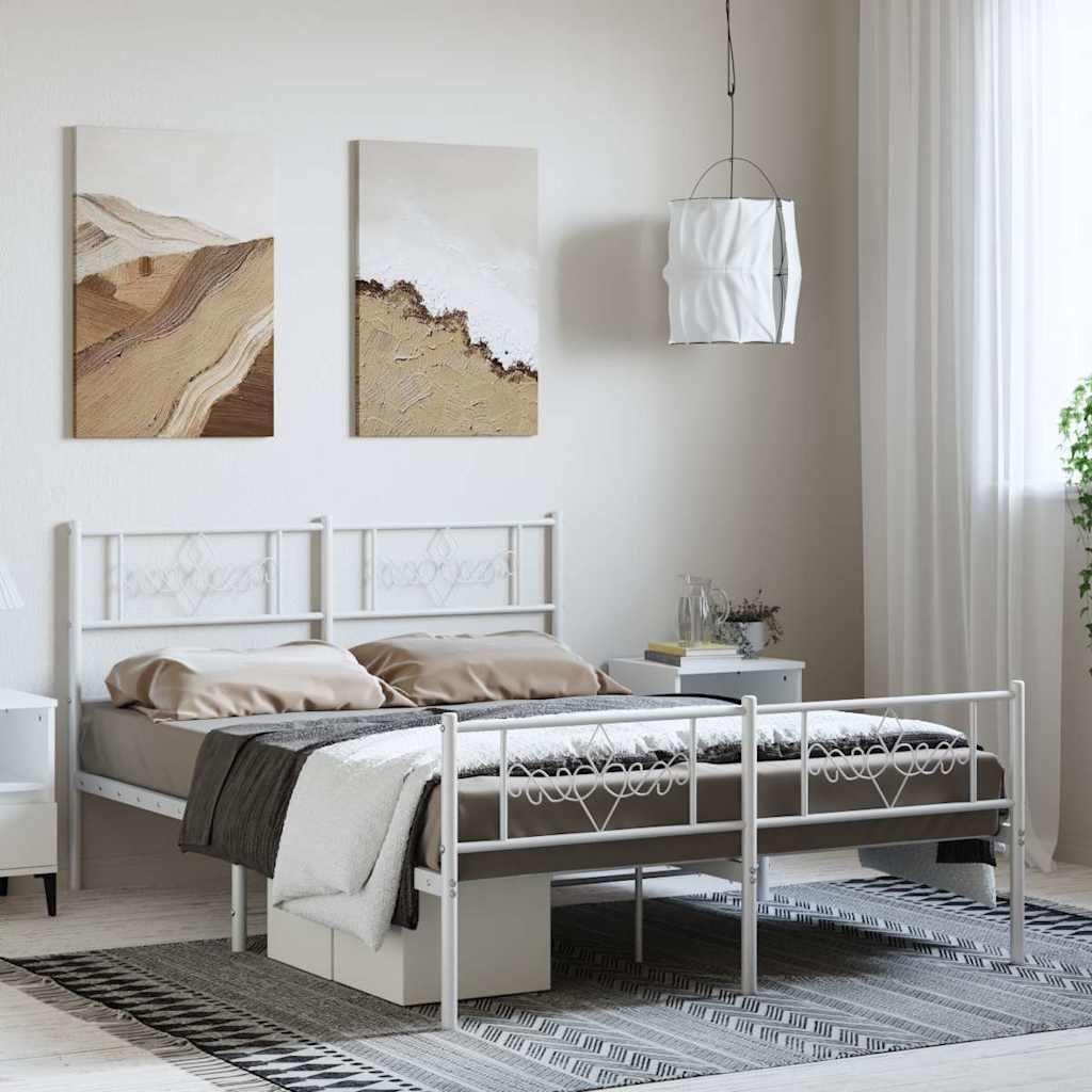 Bettgestell mit Kopfteil Metall Schwarz 100x190 cm