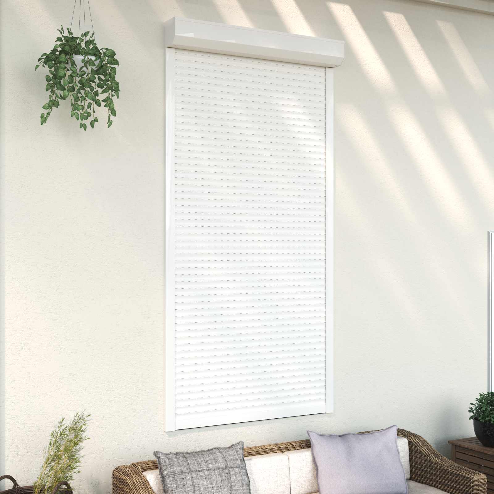 Rollladen Weiß 70 x 100 cm Aluminium und Polyurethan