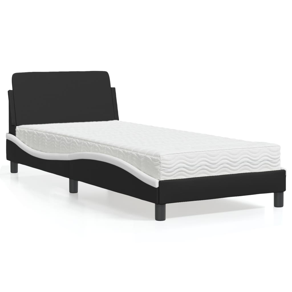 Bett mit Matratze "Dover" Schwarz 80x200 cm Kunstleder