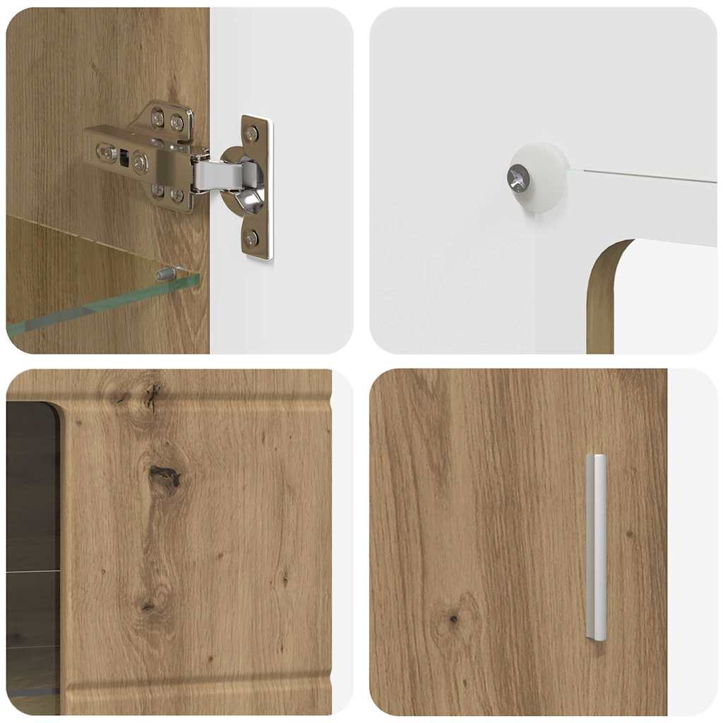 Highboard mit Regal FLORIN Weiß 60 x 35 x 182 cm Holzwerkstoff