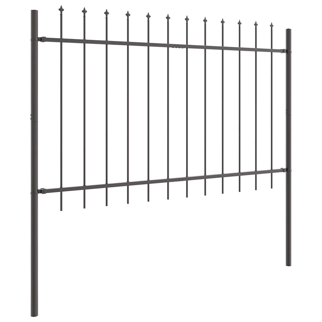 Gartenzaun Woerden mit Speerspitze Stahl 181 x 60 cm Schwarz