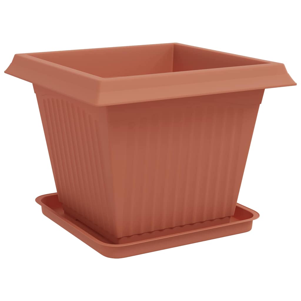 Blumentöpfe 6 pcs Ziegelrot 20 x 20 x 16 cm Kunststoff
