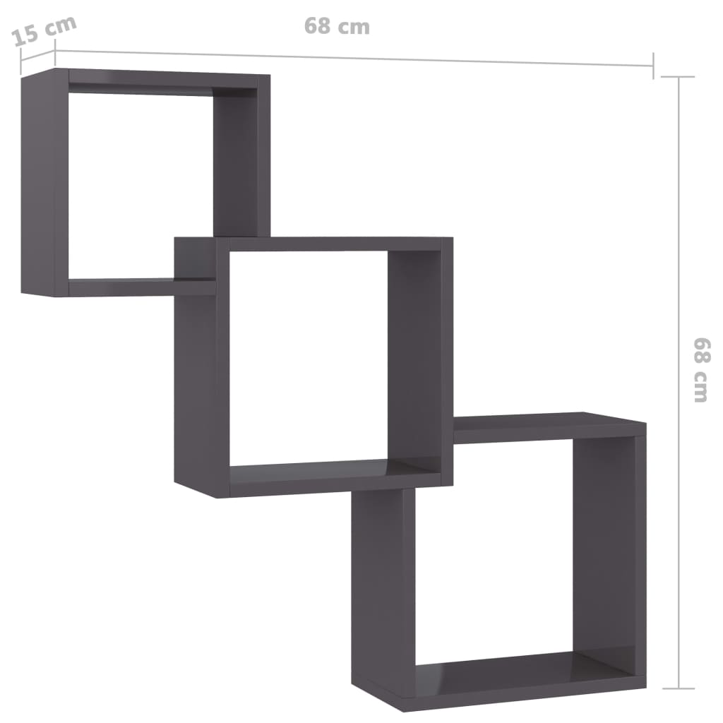 Cube Wandregale Weiß 68x15x68 cm Holzwerkstoff