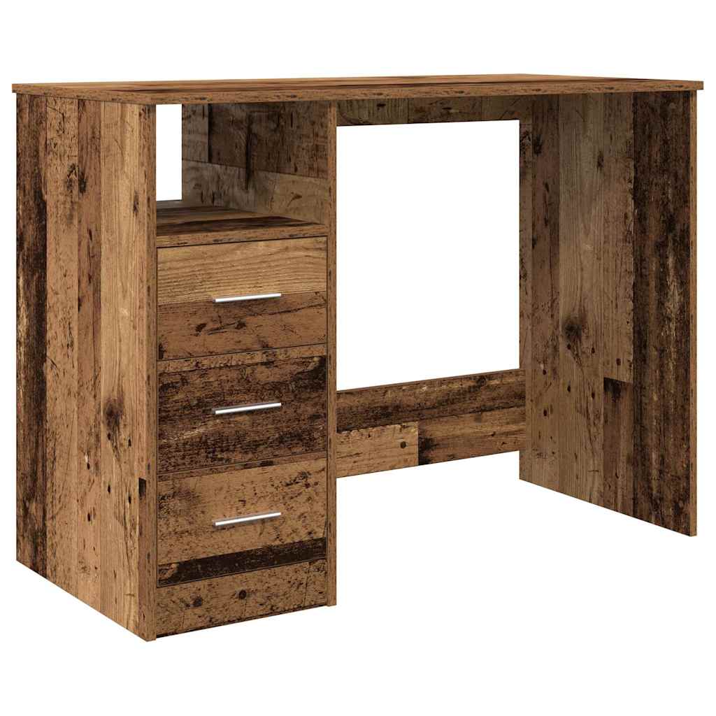 Schreibtisch mit Schubladen Weiß 102x50x76 cm Holzwerkstoff