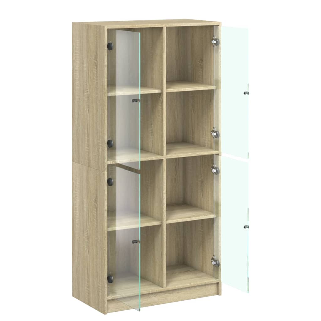 Bücherschrank mit Türen Weiß 136x37x142 cm Holzwerkstoff