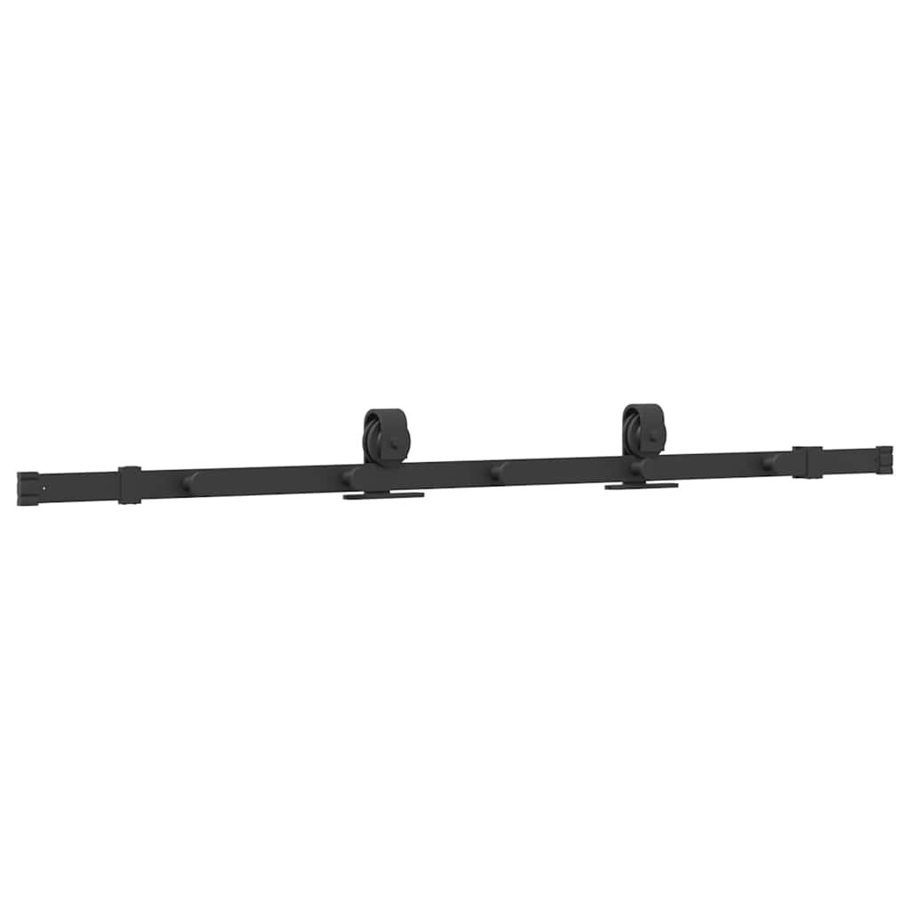 Schiebetürbeschlag-Set 183 cm Stahl Schwarz