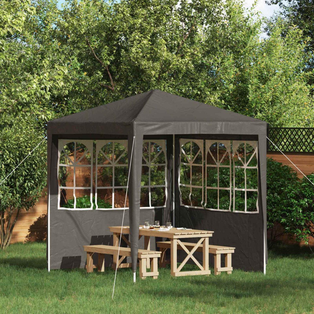 Party Zelt Seitenteil 2 pcs 300 x 195 cm Rot PE und Stahl