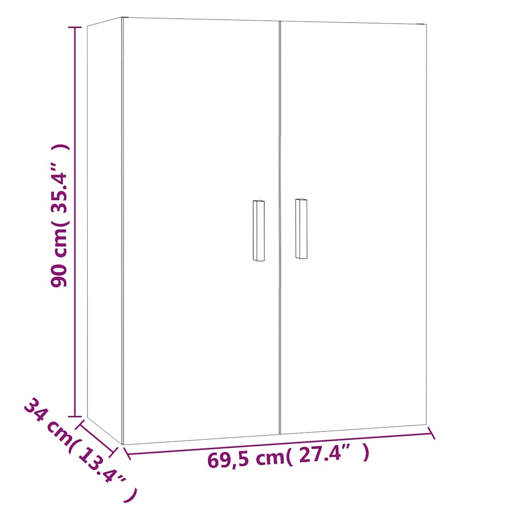 Hängeschrank Sonoma-Eiche 69,5x34x90 cm