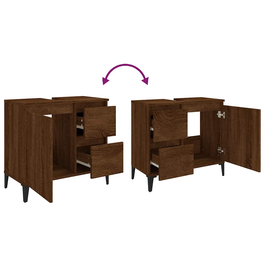 Badschrank Weiß 65x33x60 cm Holzwerkstoff