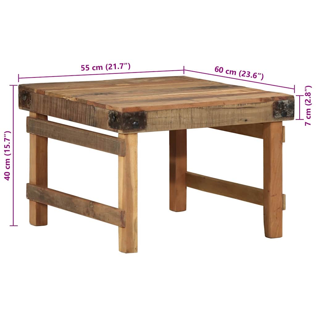 Couchtisch Braun 110 x 55 x 40 cm Massives upgecyceltes Holz