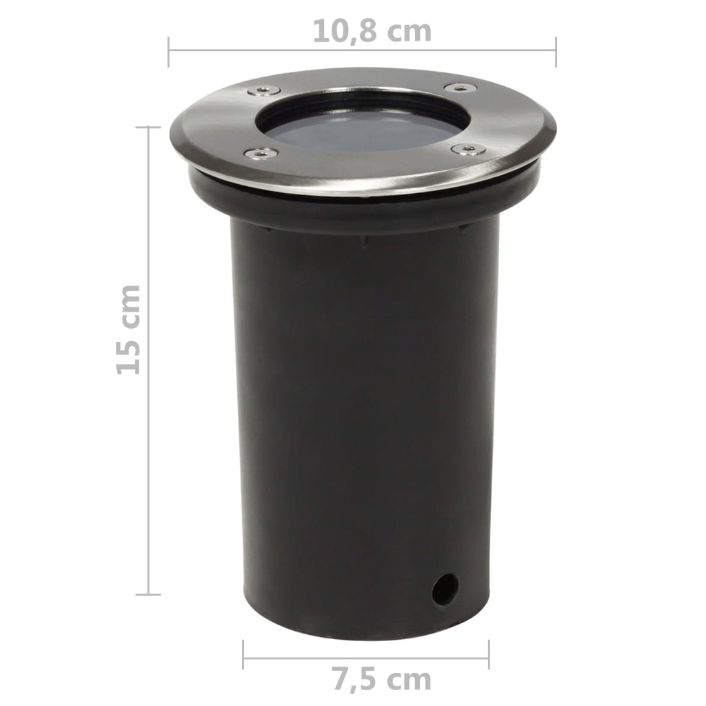 Bodeneinbauleuchte Rund Schwarz 10,5x10,5 cm Aludruckguss