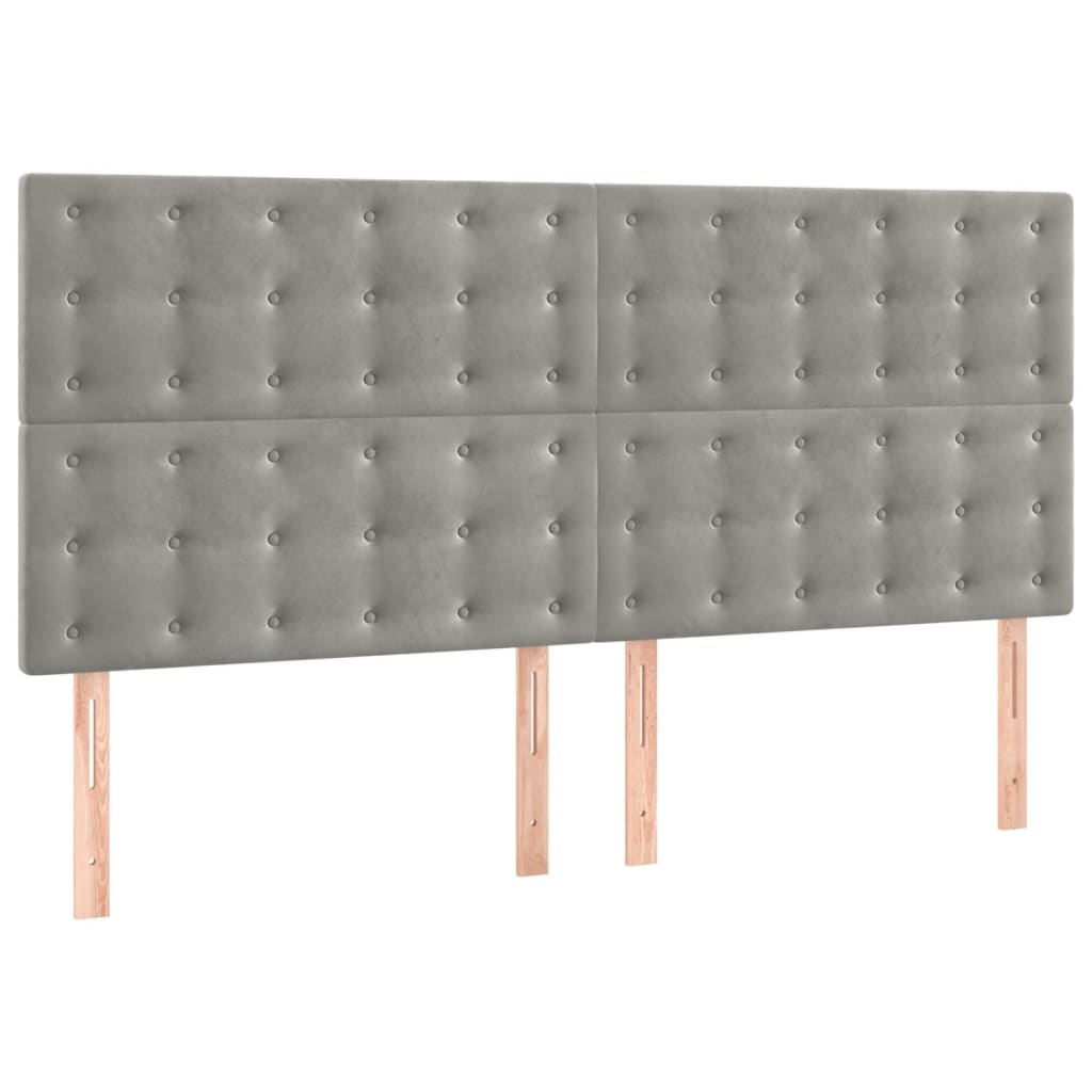 Kopfteil Hellgrau 80x5x118/128 cm Samt
