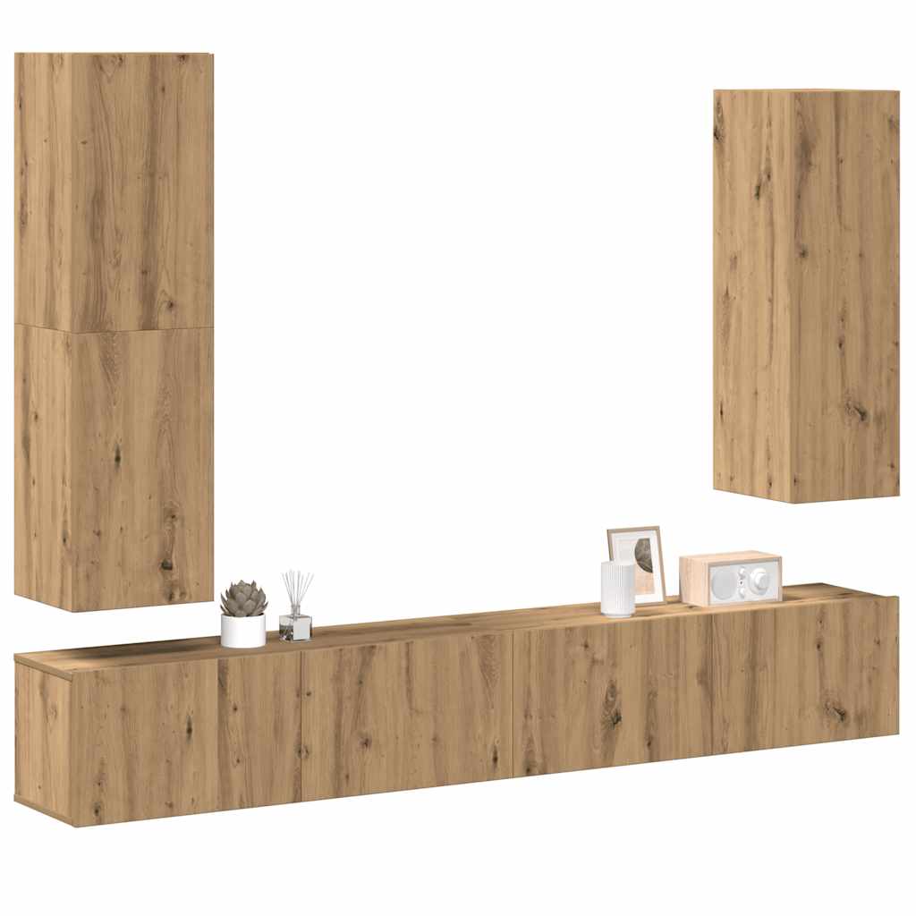 4-tlg. TV-Schrank-Set Weiß Holzwerkstoff