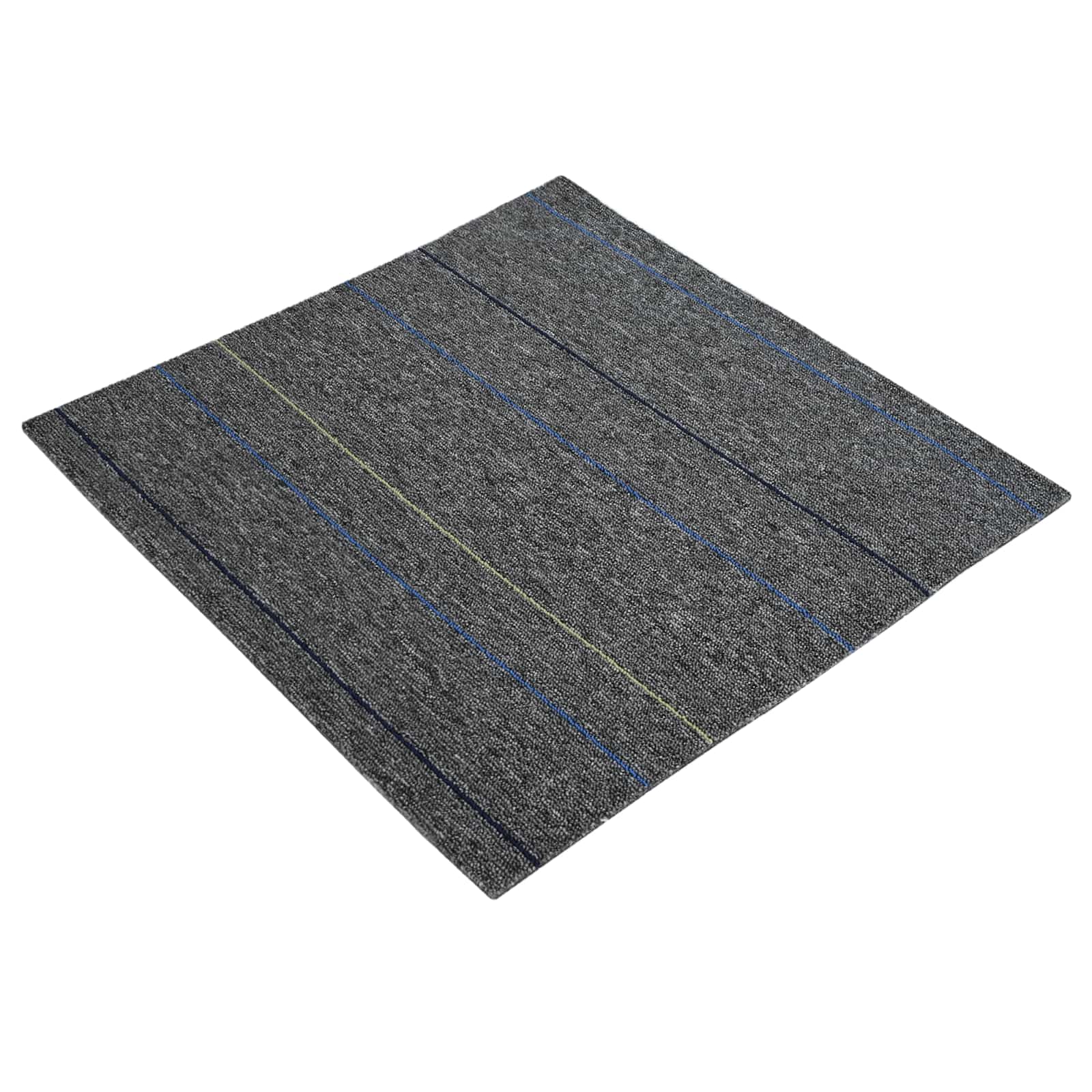 Teppichfliese Hellgrau mit Streifen 50 x 50 cm 4 pcs