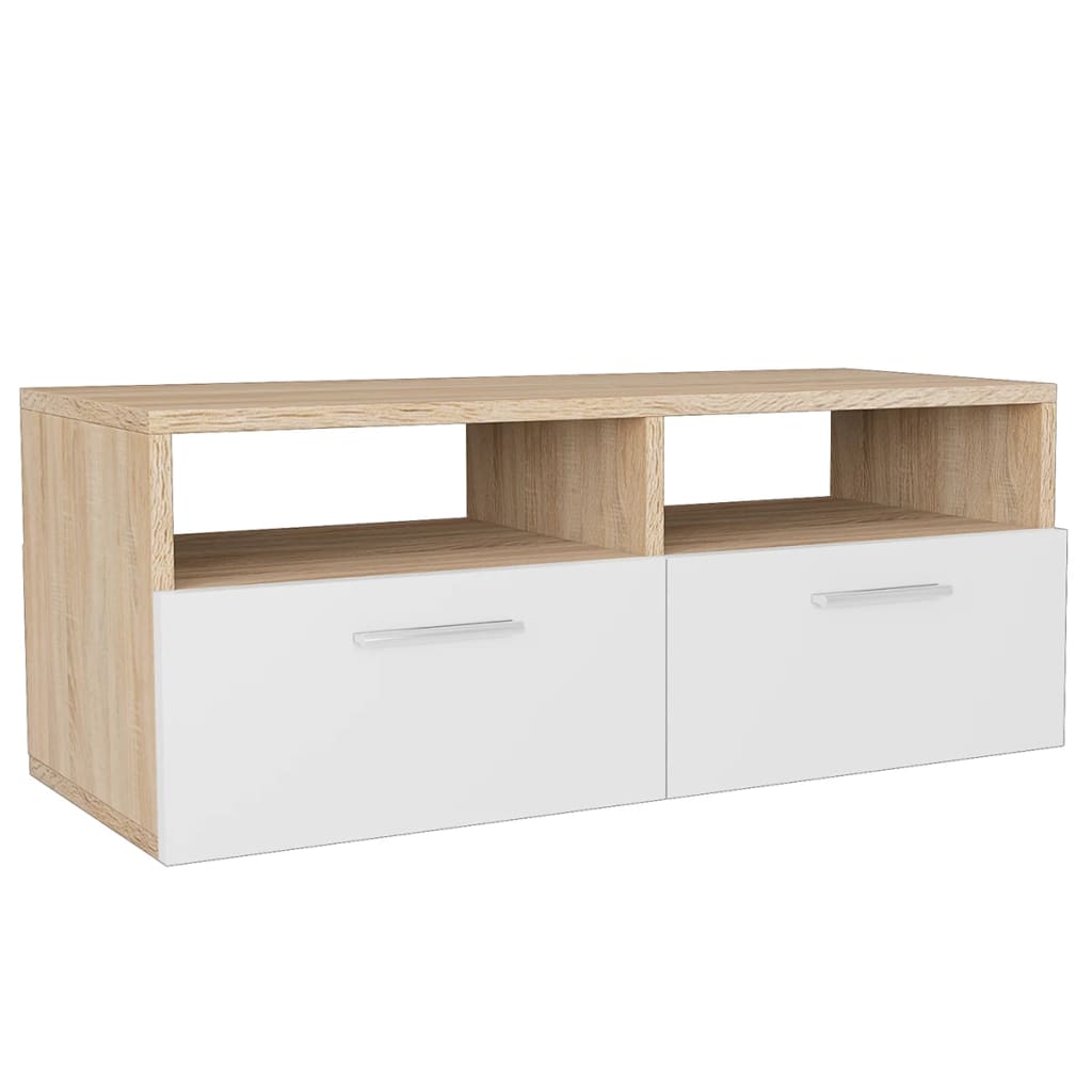2 Stk. TV-Schränke Holzwerkstoff 95x35x36 cm Eiche