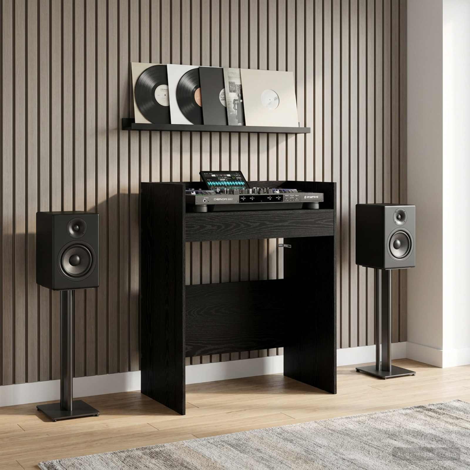 DJ Tisch Weiß 102 x 45 x 102 cm Holzwerkstoff