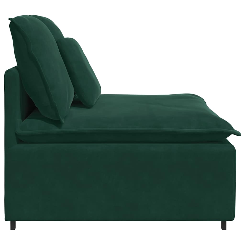 Modulares Sofa Endmodul mit Armlehne Kissen Blau 100 cm