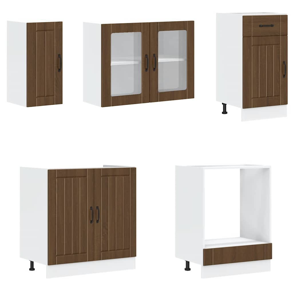 8-tlg. Küchenschrank-Set Lucca Weiß Holzwerkstoff