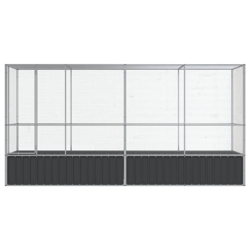 Voliere Silbern 210,5x107x212 cm Stahl