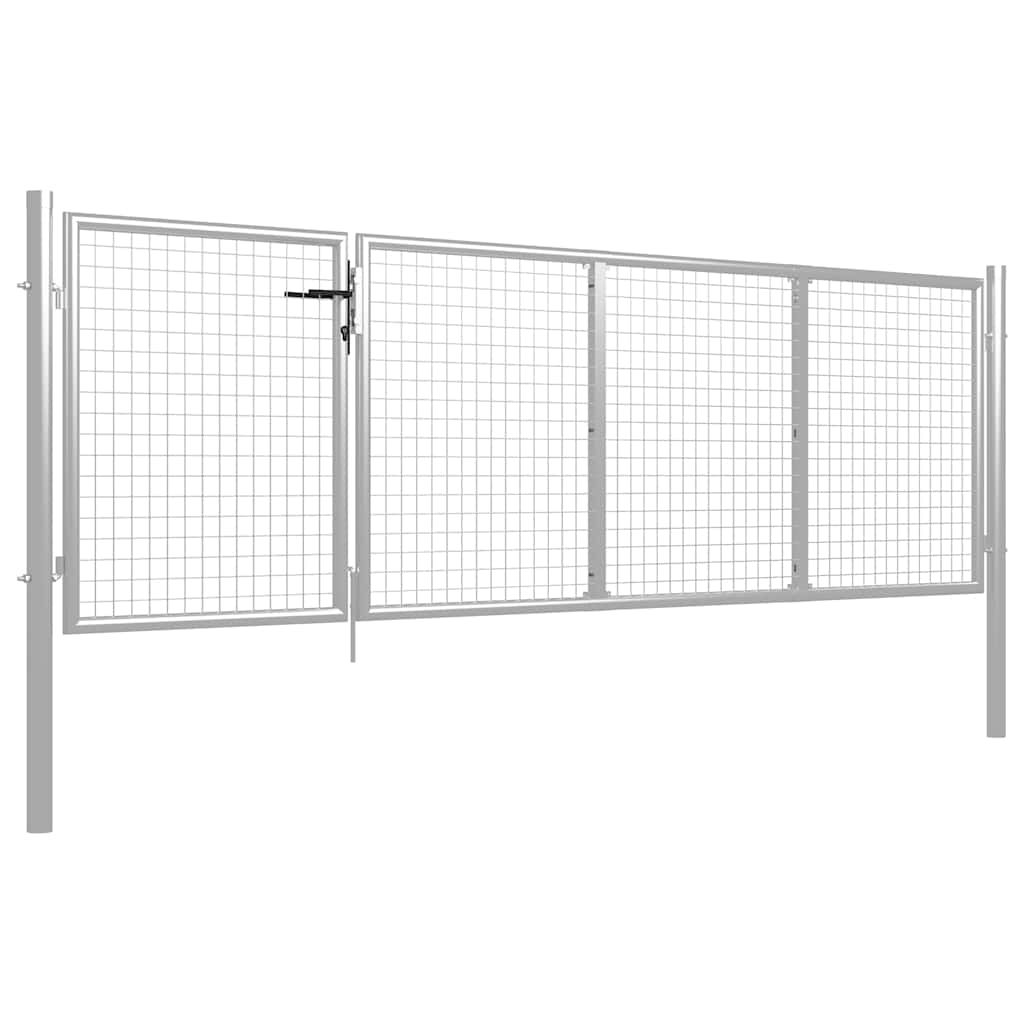 Gartentor aus Stahl 350 x 75 cm Grün