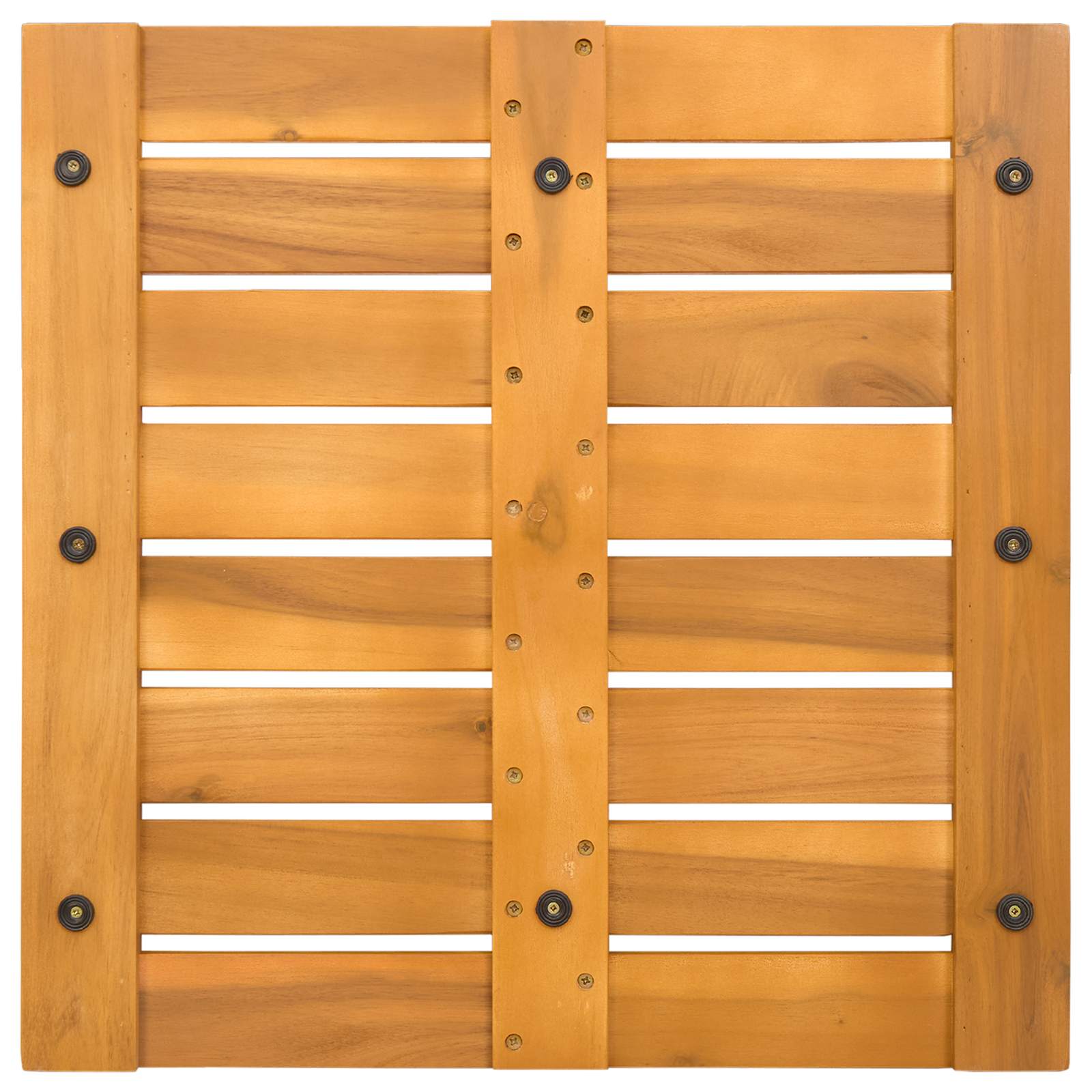 Badematte Uni Braun 60 x 40 cm Massives Akazienholz