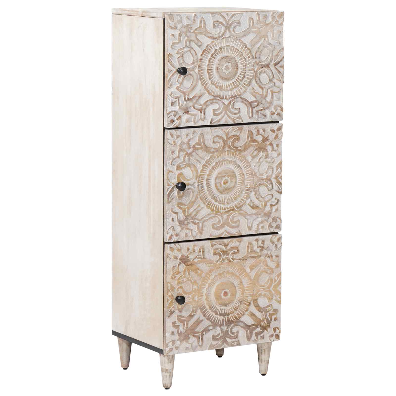 Hochschrank mit Regal Braun 40 x 33,5 x 110 cm Massivholz Mango