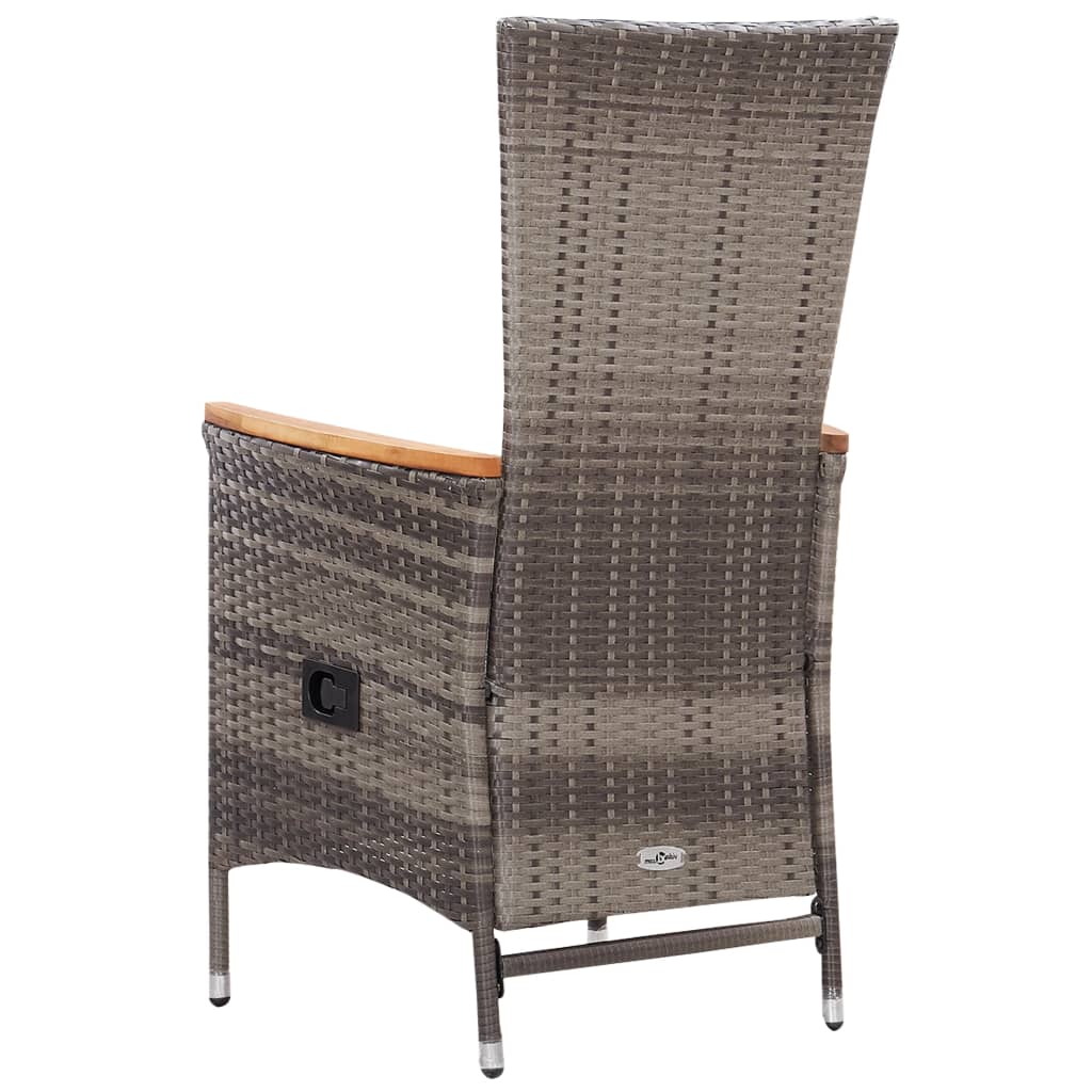 Garten-Liegestühle 2 Stk. mit Auflagen Poly Rattan Schwarz