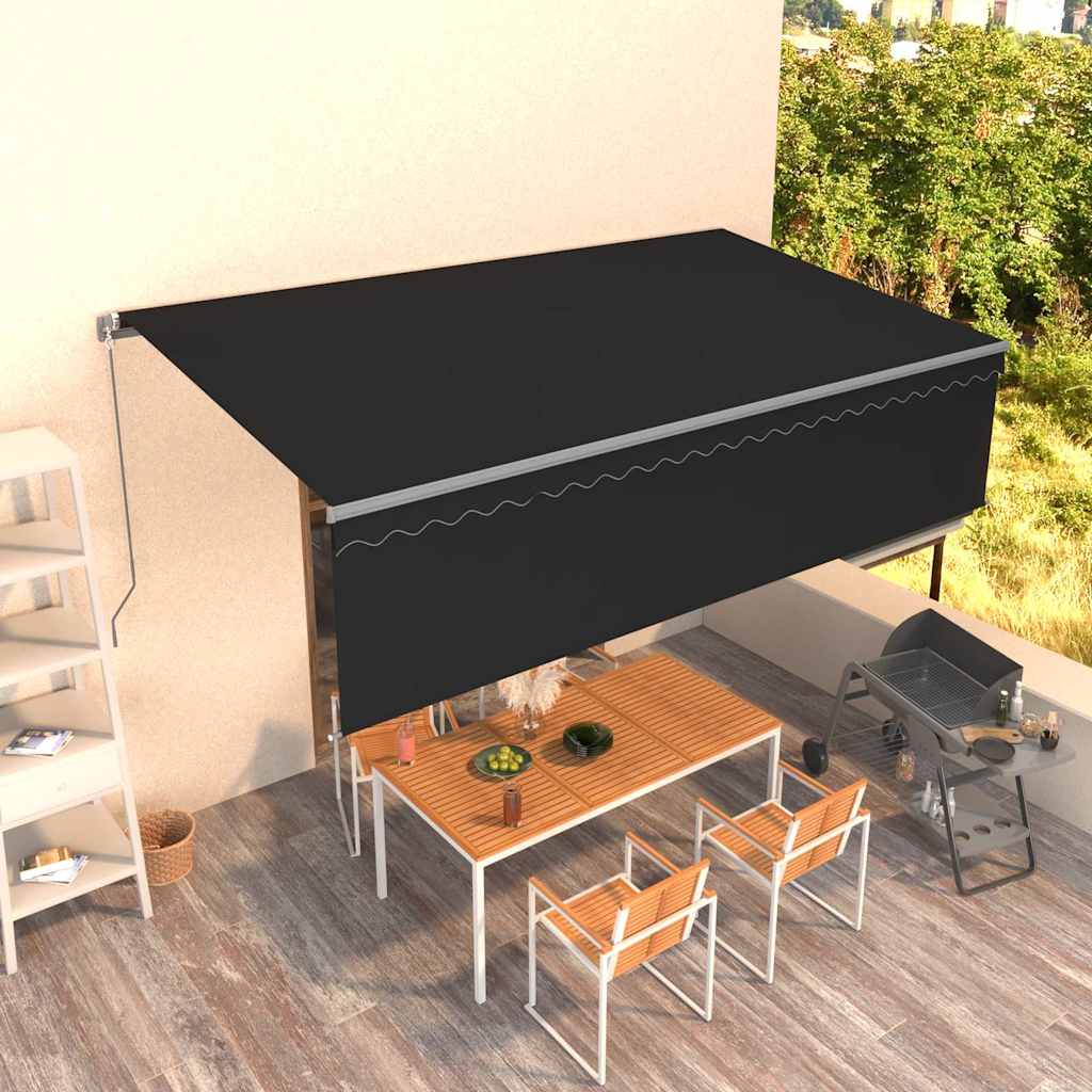Markise Manuell Einziehbar mit Rollo 3x2,5 m Creme