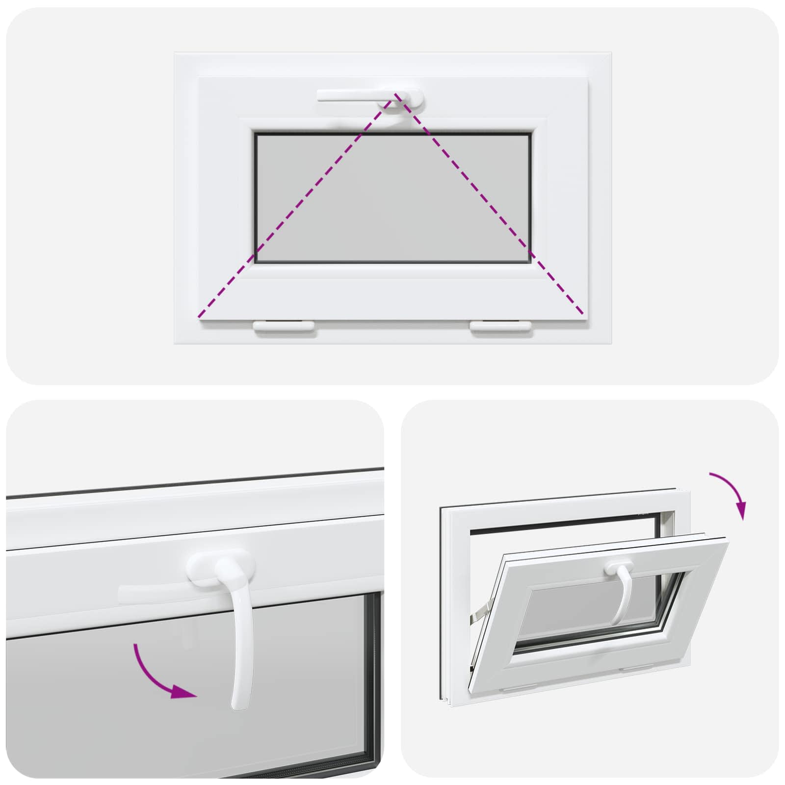 Kellerfenster RISOR 60 x 40 cm PVC und Glas Weiß