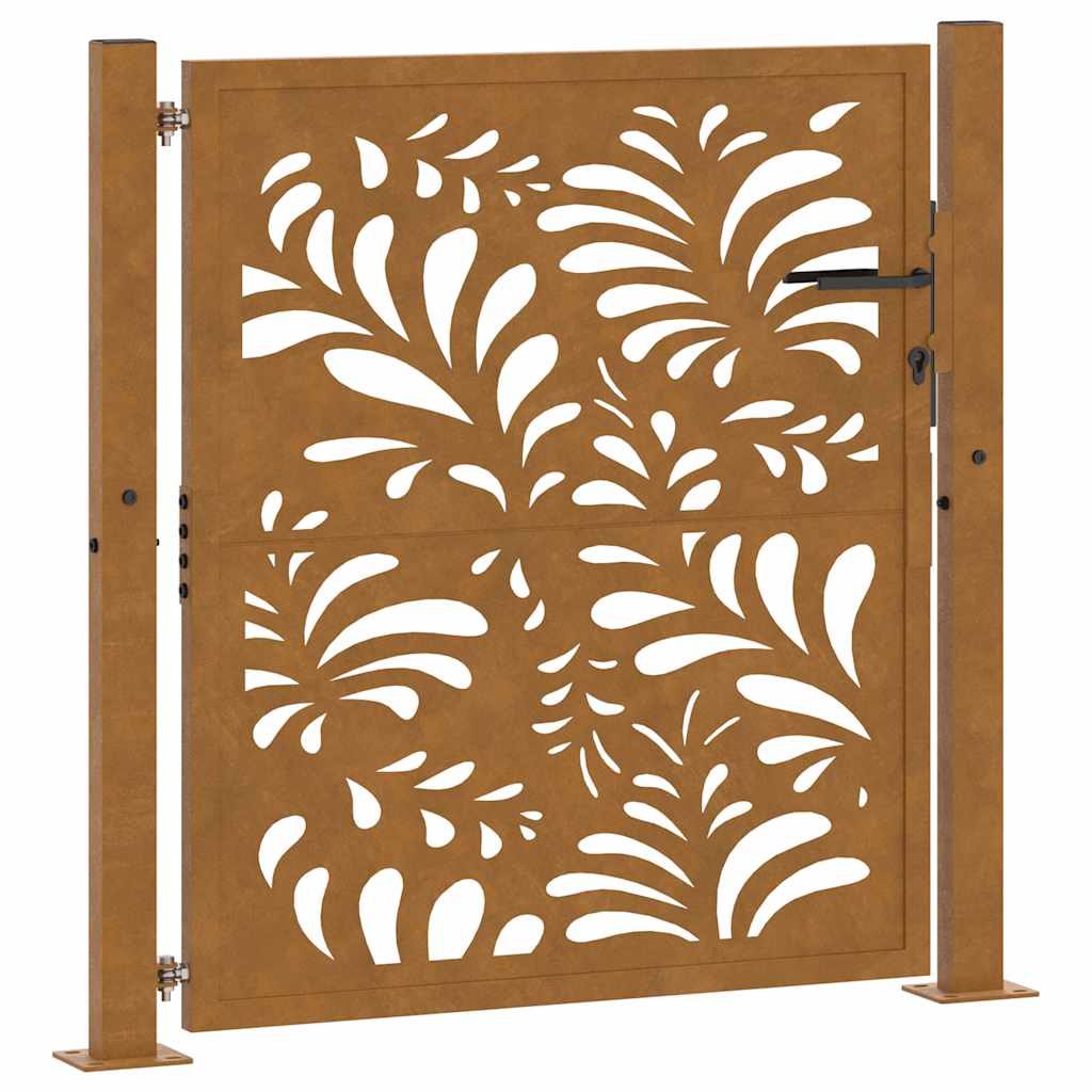 Gartentor Schwarz 100x100 cm Stahl Lichtdesign