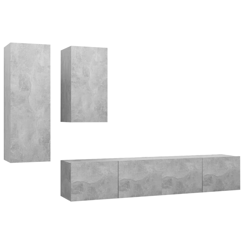 4-tlg. TV-Schrank-Set Weiß Holzwerkstoff