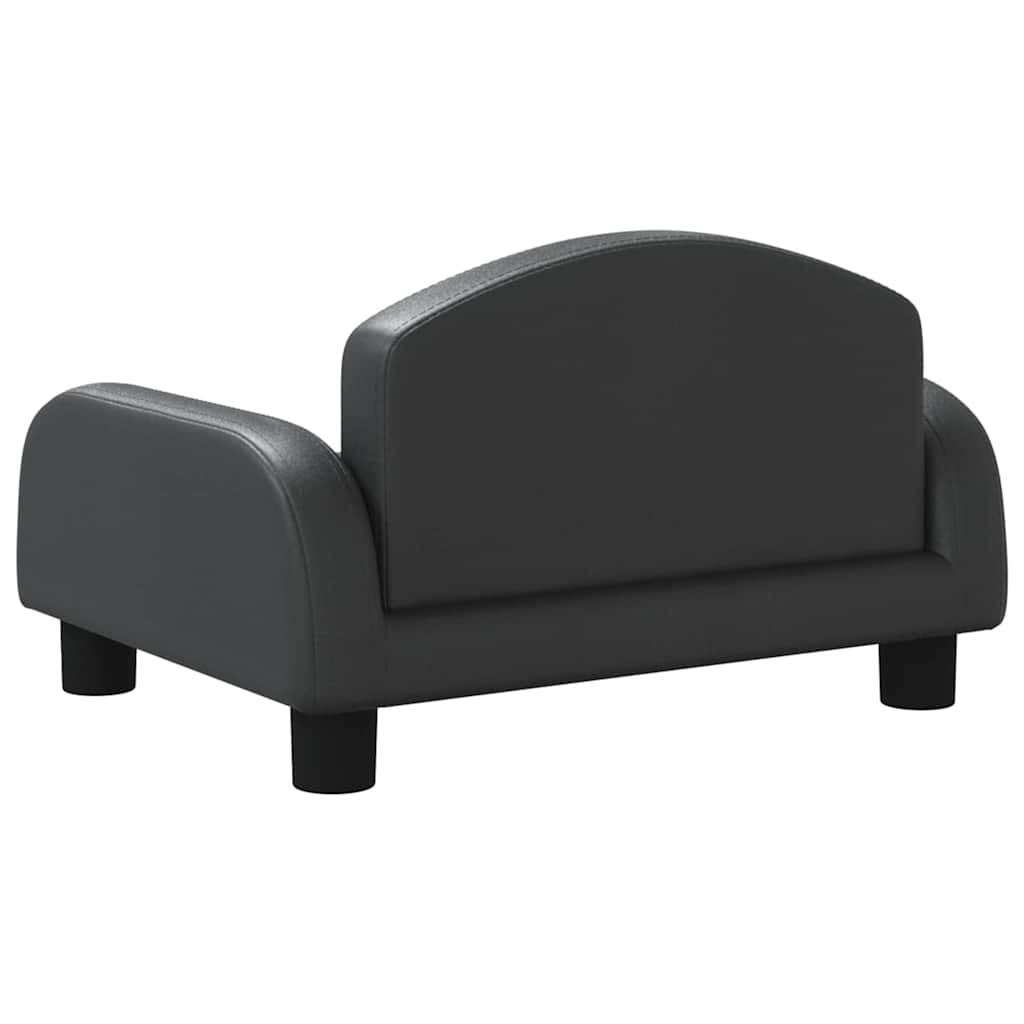Kindersofa Schwarz 70x45x30 cm Kunstleder