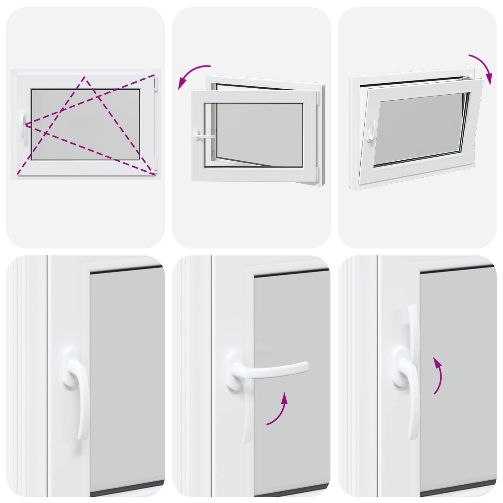 Kellerfenster RISOR 50 x 50 cm PVC und Glas Weiß