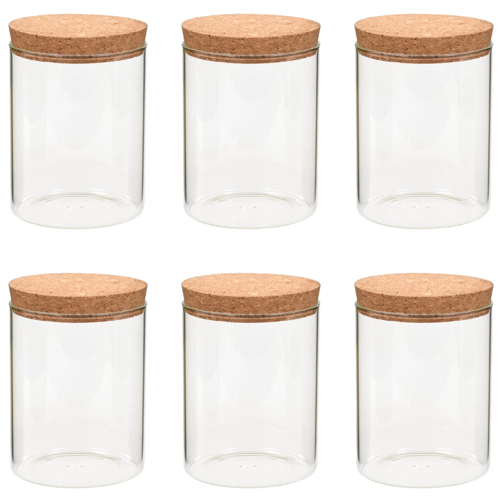 Vorratsgläser mit Korkdeckel 6 Stk. 1100 ml