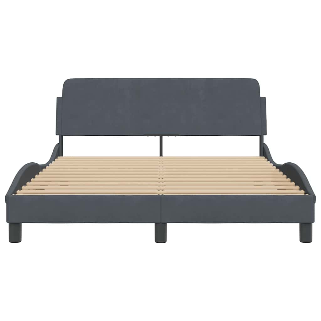 Bettgestell Dover Dunkelgrau 90x190 cm Samt
