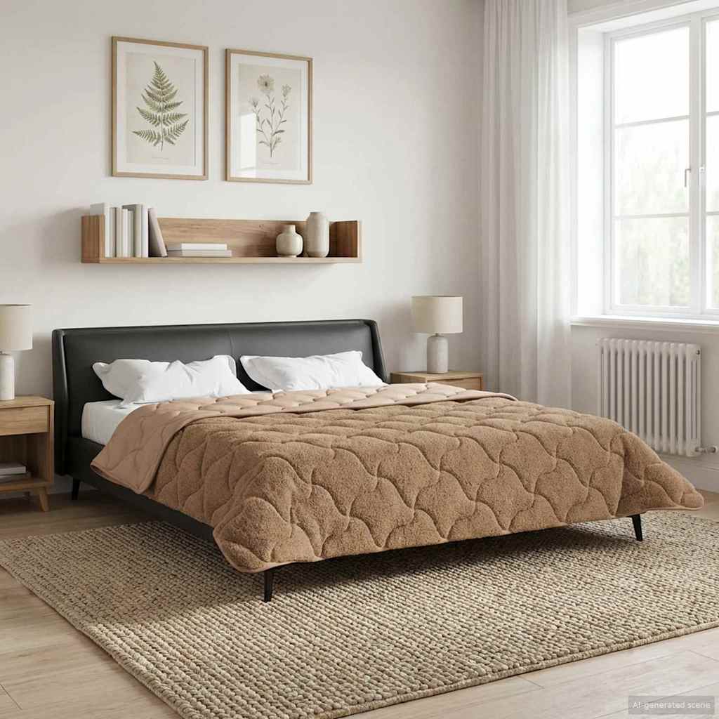Ganzjahresbettdecke Gepolstert Anthrazit 135 x 200 cm