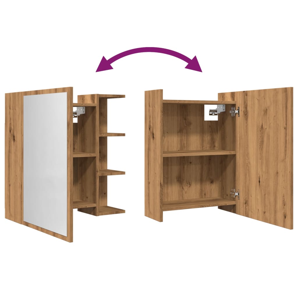 Bad-Spiegelschrank Weiß 62,5x20,5x64 cm Holzwerkstoff