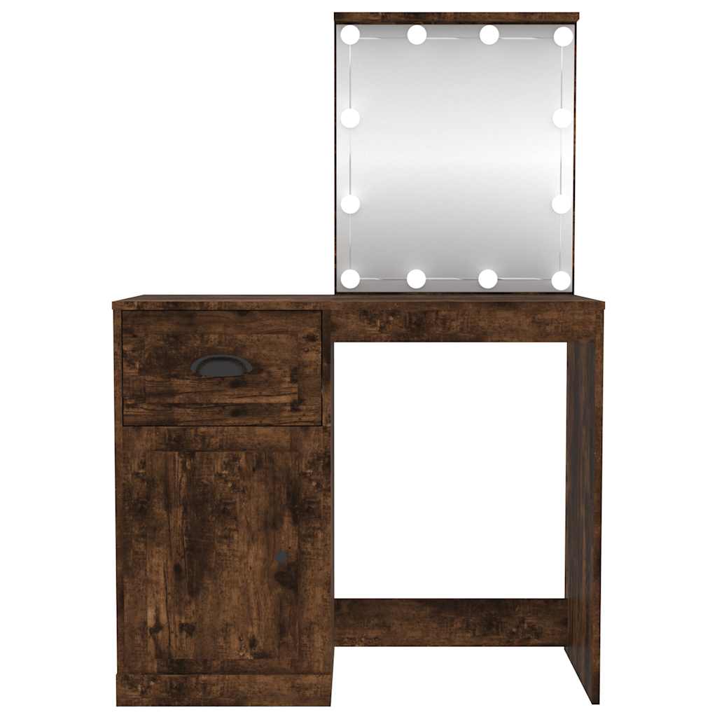 Schminktisch mit Spiegel Weiß 90x50x132,5 cm Holzwerkstoff