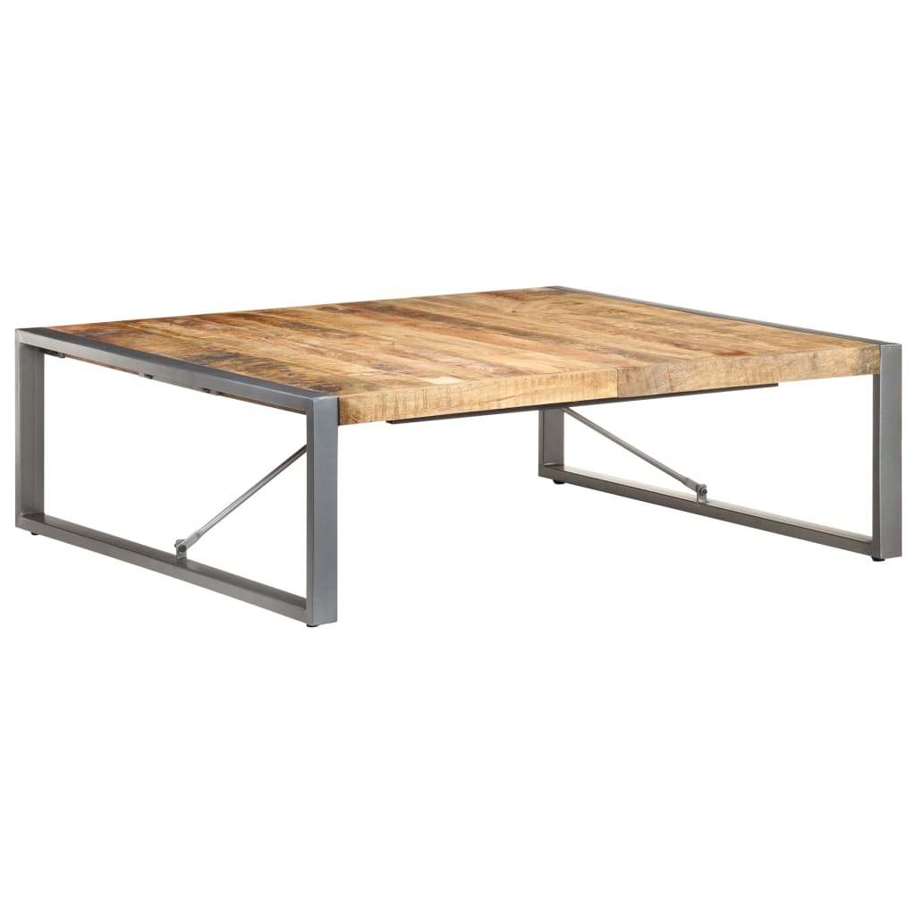 Couchtisch 140x140x40 cm Raues Mangoholz