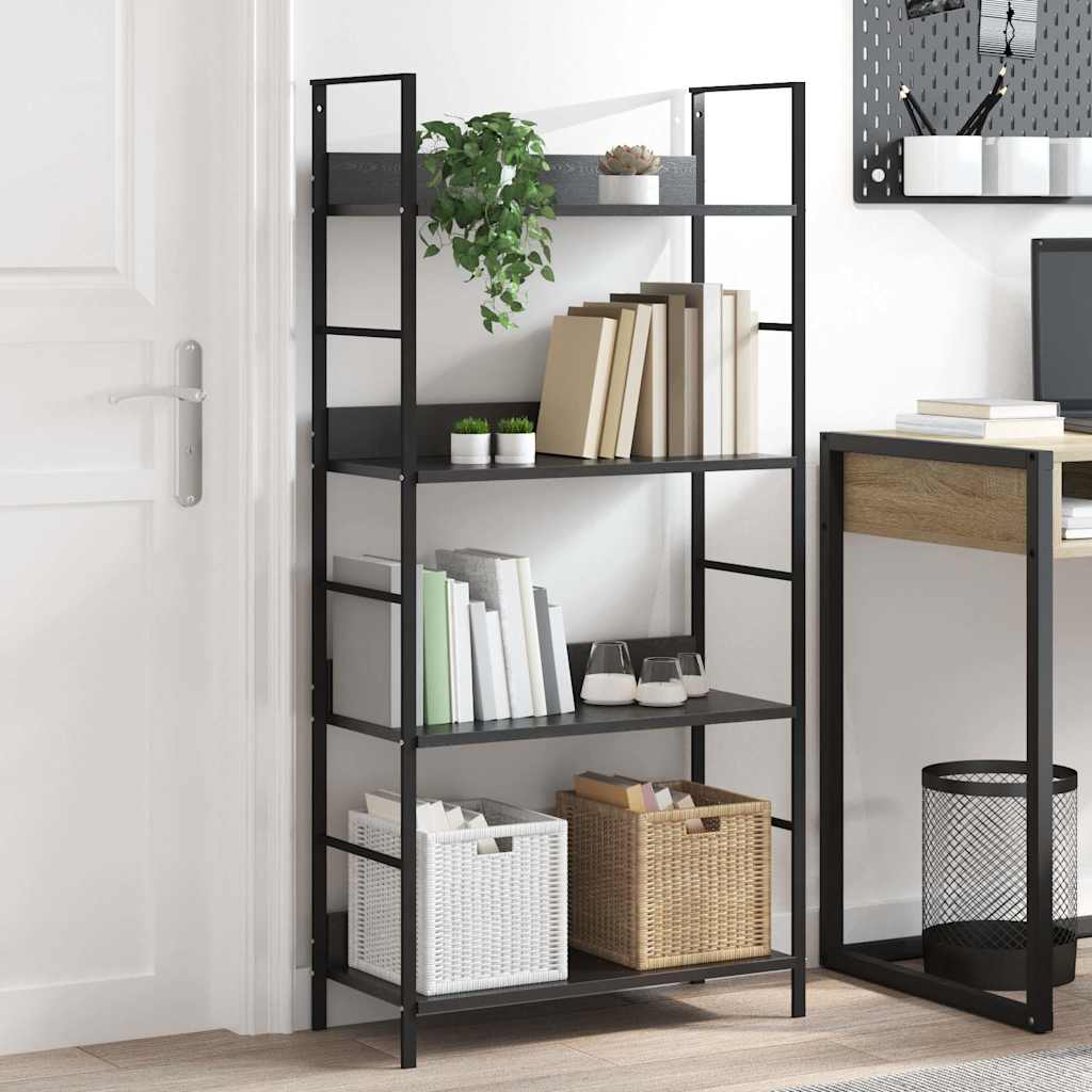 Bücherregal 3 Regalböden Schwarz 60×27,6×90,5 cm Holzwerkstoff