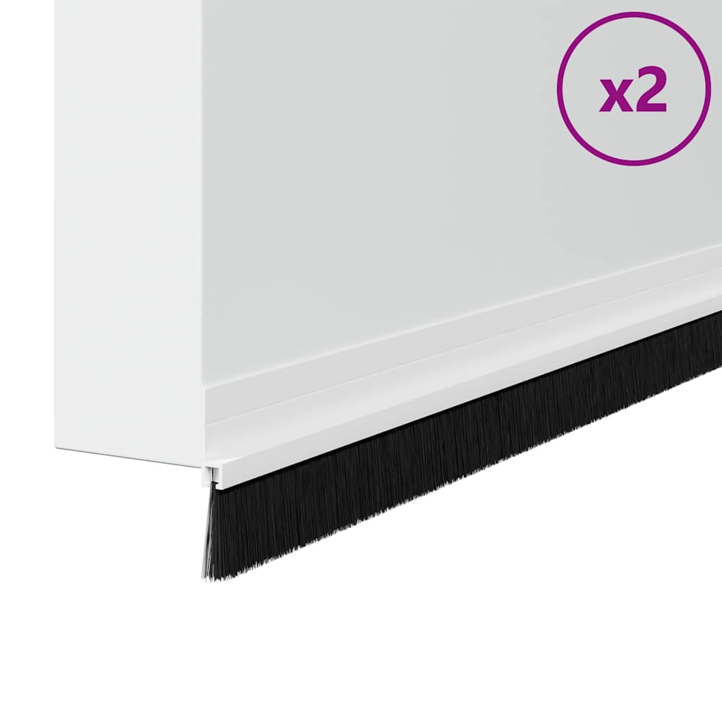 Selbstklebende Türbürstendichtungen 2 pcs Braun 100 cm