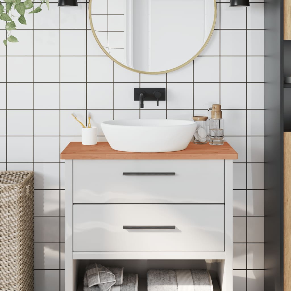 Waschtischplatte 80x40x1,5 cm Massivholz Buche