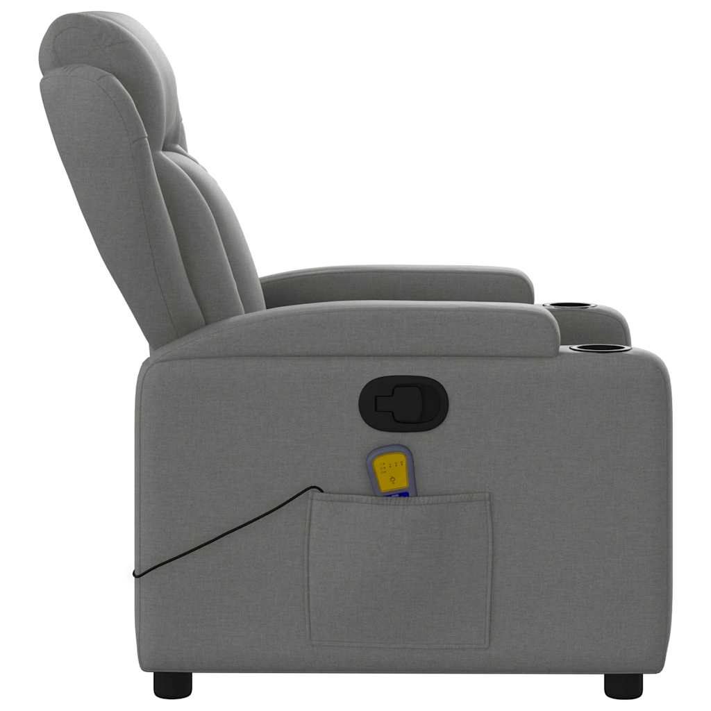 Massage-Relaxsessel, hellgrauer Stoff
