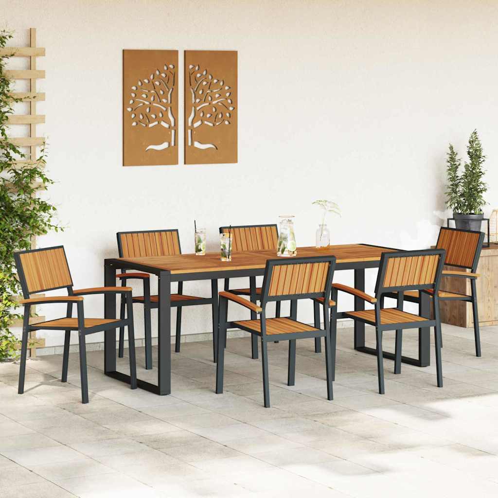 Garten Essgruppe 5 pcs Grau Massivholz Akazie