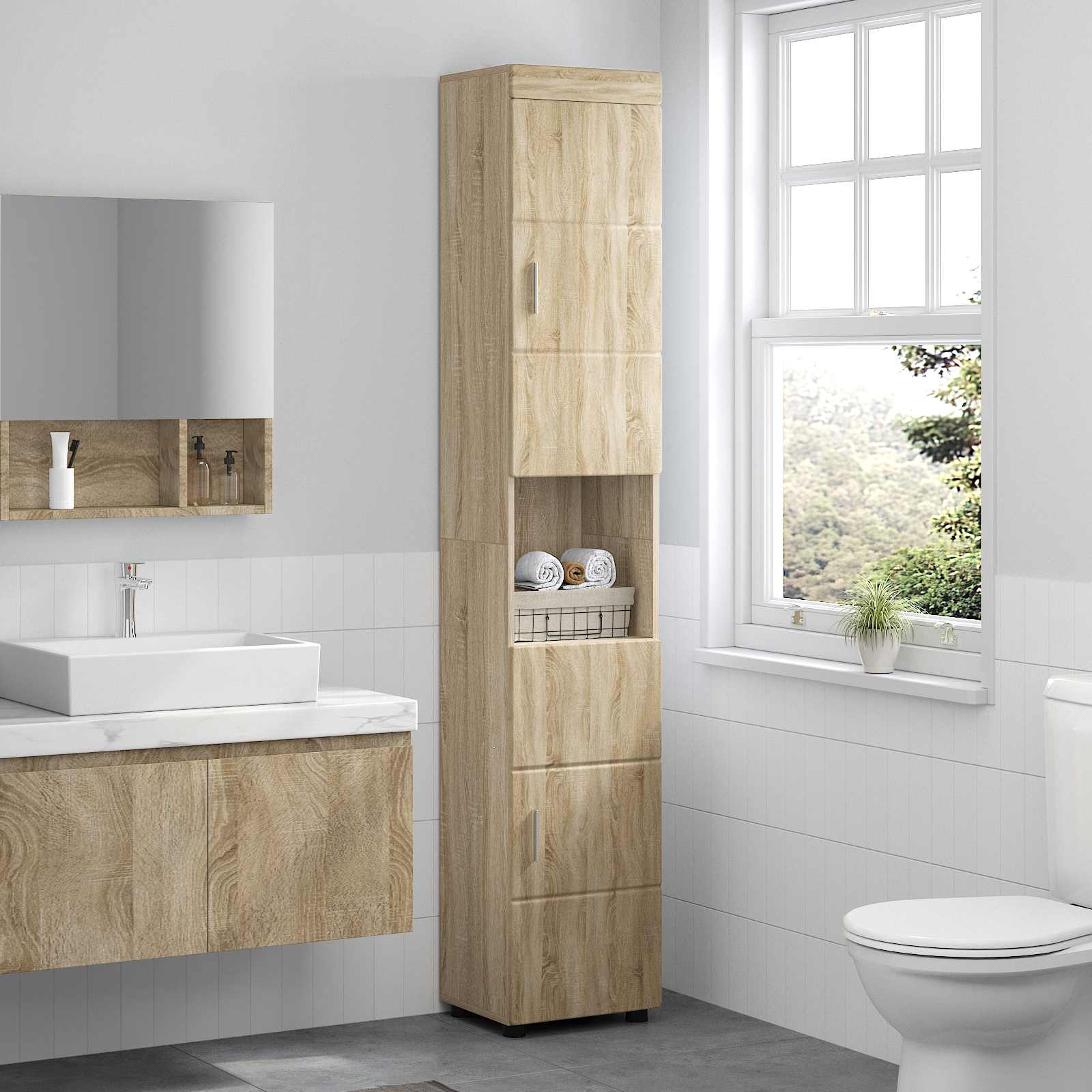 Badezimmermöbel-Set TULUM 2 pcs Weiß 60 x 34 x 63 cm