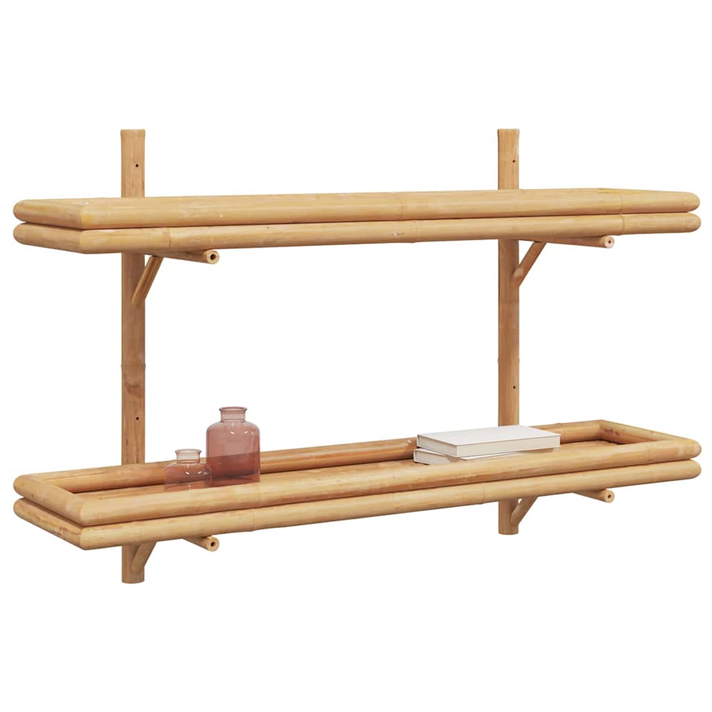 Wandregal mit Regal Wandmontiert Braun 39 x 26 x 60 cm Bambus