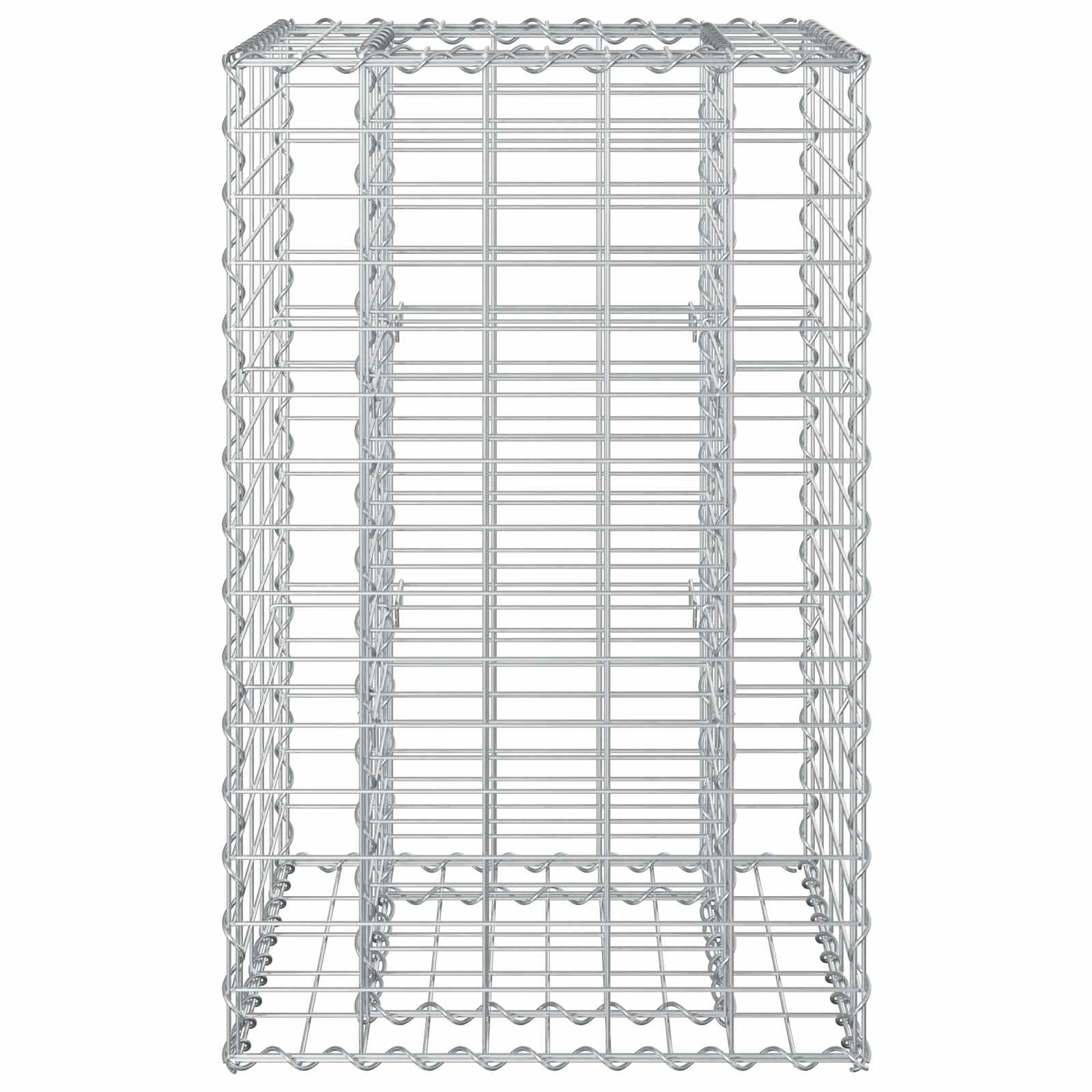 Gabionen Hochbeet 2 pcs Silber 260 x 60 x 55 cm