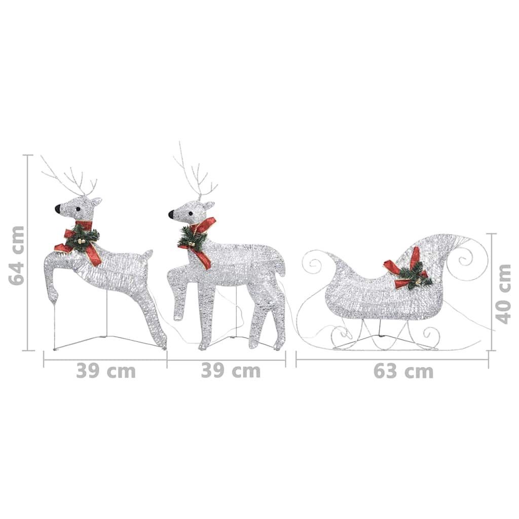 Weihnachtsdeko Rentier & Schlitten 60 LEDs Outdoor Golden