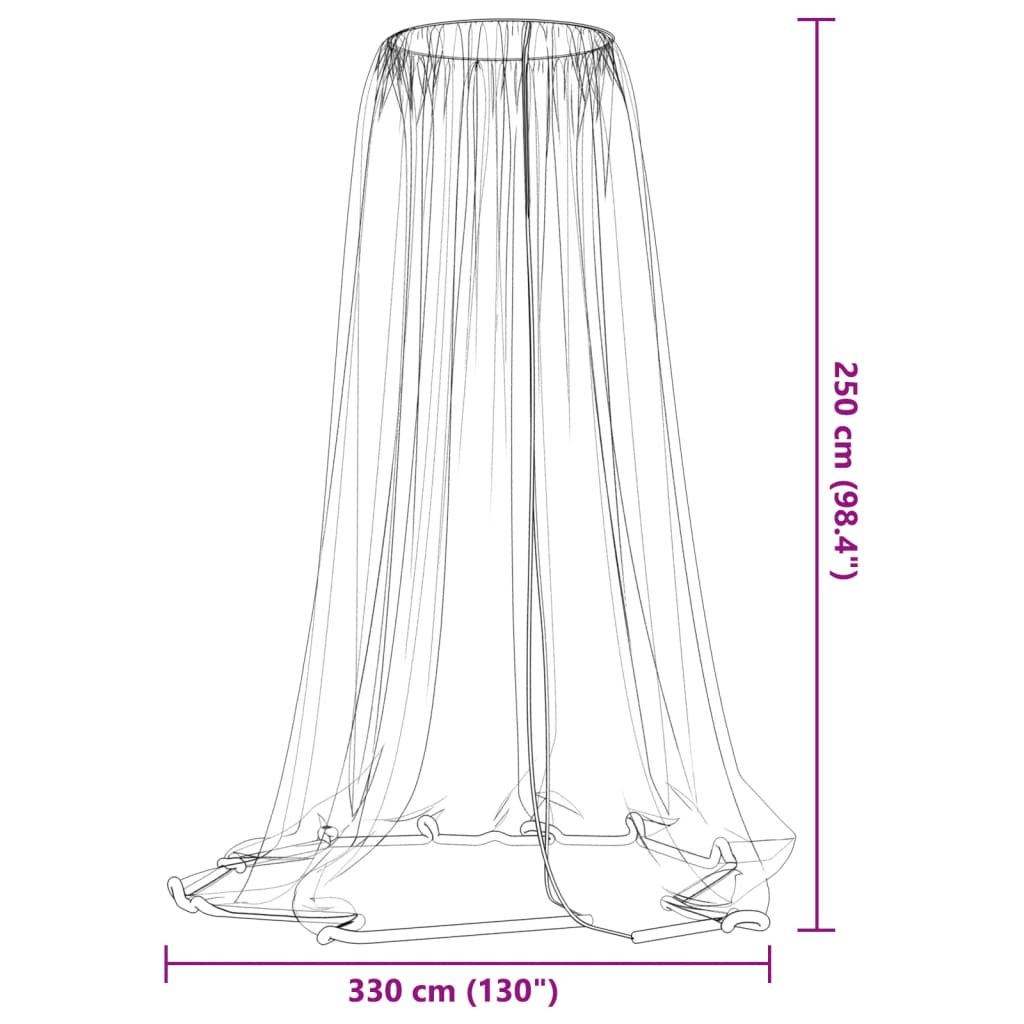 Moskitonetz für Sonnenschirm 220 Mesh Schwarz Φ300x230 cm